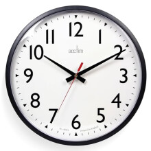 Acctim Commander Wall Clock Quartz Shatterproof Lens Easy Read Numbers Black 35cm