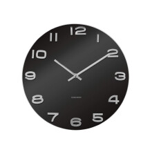 Karlsson Vintage Round Glass Wall Clock, Black