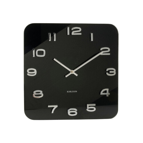 Karlsson Karlsson Vintage Glass Wall Clock, Black, 35 cm