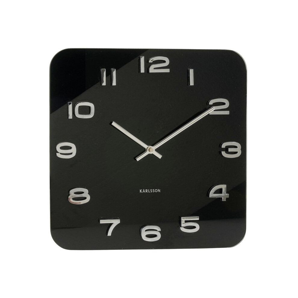 Karlsson Vintage Glass Wall Clock, Black, 35 cm