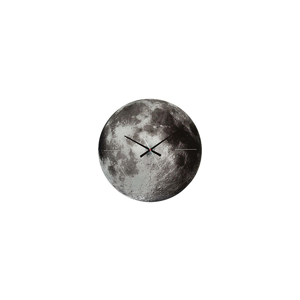 Karlsson Wall Clock Moon Glass Grey, Gray, 4 x 60 x 60 cm