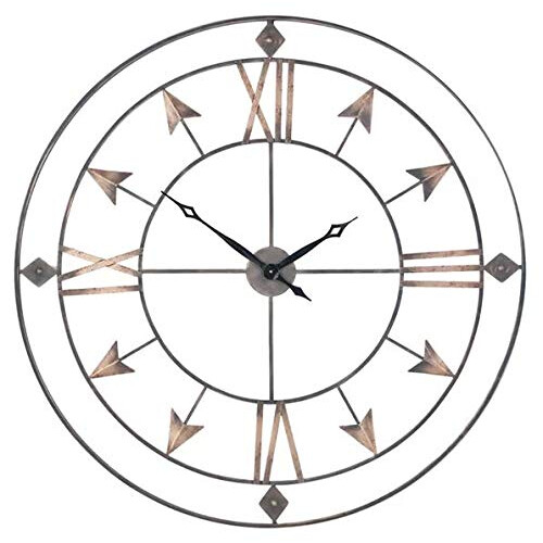 Antique Grey & Gold Large Round Wall Clock 1