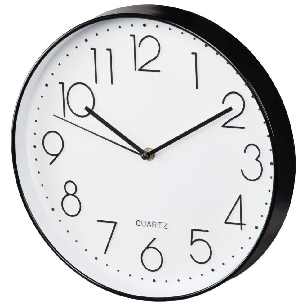 Hama "Elegance" Wall Clock, diameter 30 cm, quiet, black/white