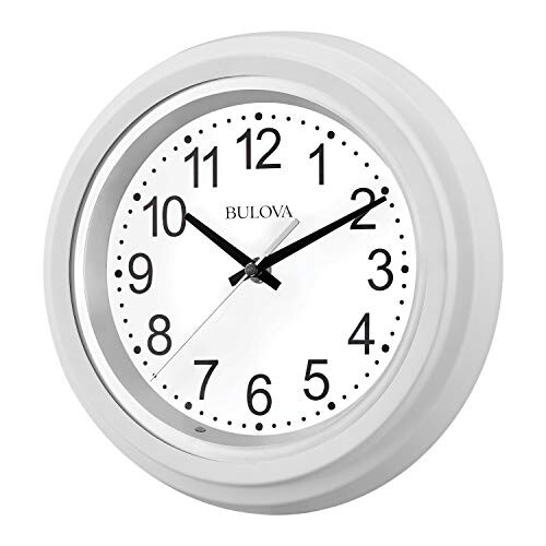 Bulova Bulova C4865 Night Vision Lighted Dial Wall Clock, 10", White 2