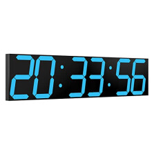 CHKOSDA Digital Wall Clock, Oversize Led Digital Clock with Auto Dimmer, Huge Countdown Timer with Remote Control, 27" Wide Led Display, 6 Digits,