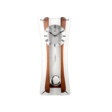 Widdop Oak And Glass Curved Pendulum Wall Clock