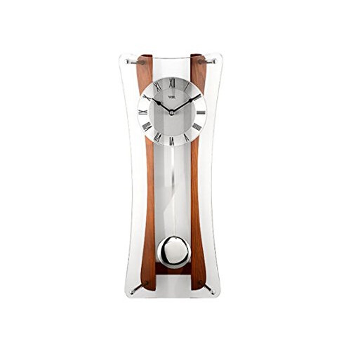 WIDDOP and Co. Widdop Oak And Glass Curved Pendulum Wall Clock