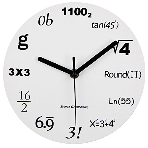 Timelike Math Clock, Unique Wall Clock Modern Design Novelty Maths Equation Clock - Each Hour Marked By a Simple Math Equation (8"(20CM))