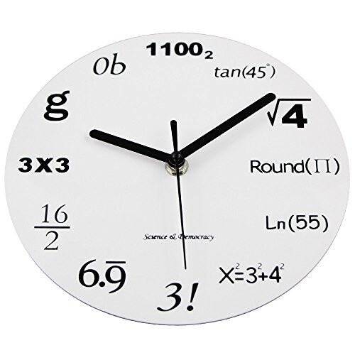 Timelike Math Clock, Unique Wall Clock Modern Design Novelty Maths Equation Clock - Each Hour Marked By a Simple Math Equation (8"(20CM)) 2