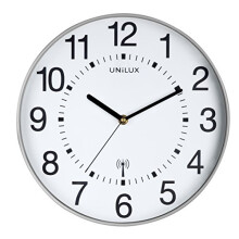 Unilux Maxi Wave 400094565 Wireless Wall Clock 37.5 cm Diameter Gauge Metal Grey, Gray