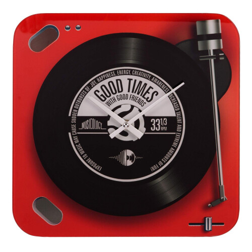 WIDDOP and Co. Widdop Musicology Red Record Player Wall Clock - 30cm