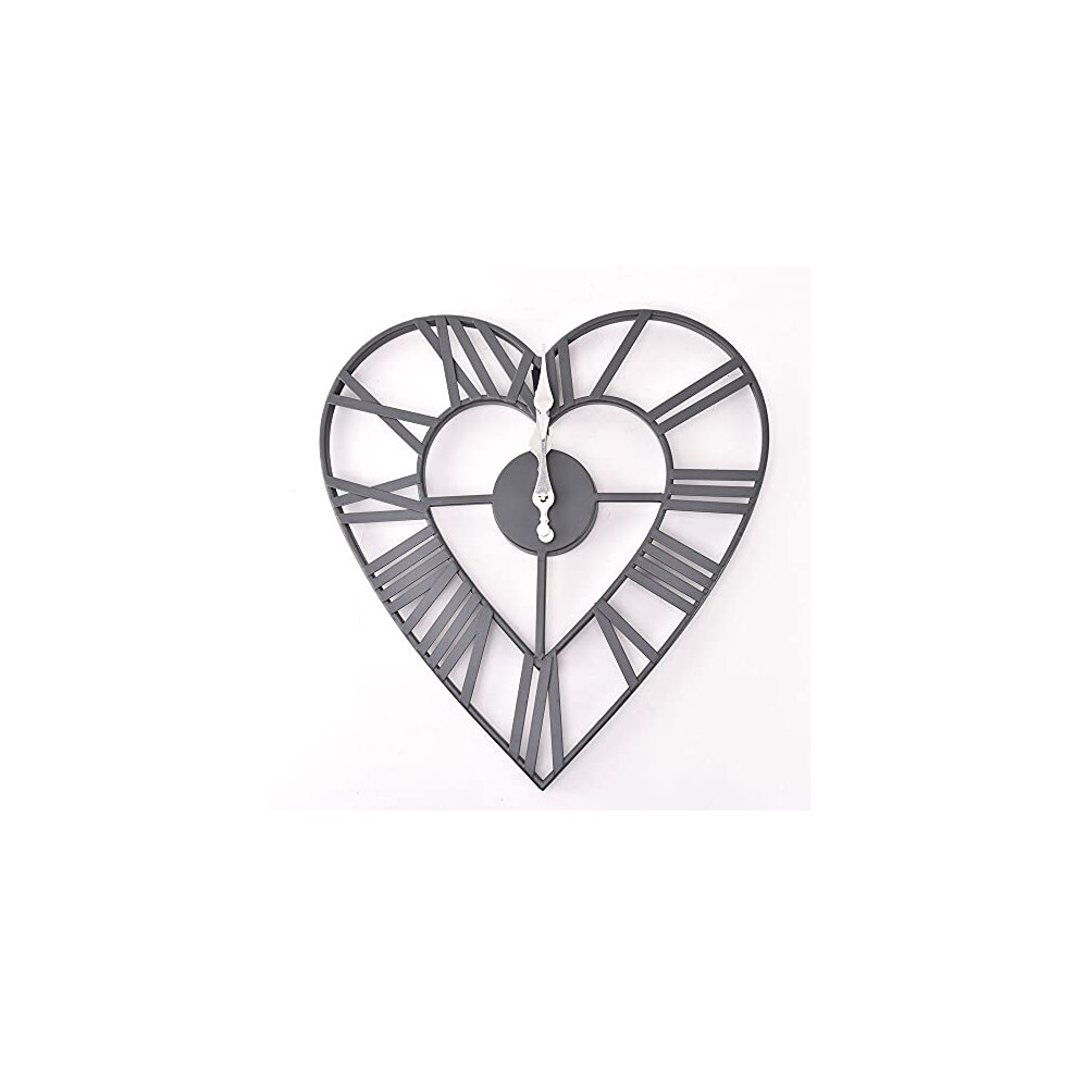 Hestia Heart Shaped Metal Wall Clock