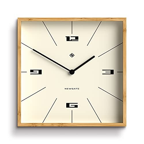 NEWGATE? Fiji Wall Clock In Bamboo - Medium Wall Clocks - Square Clock ...