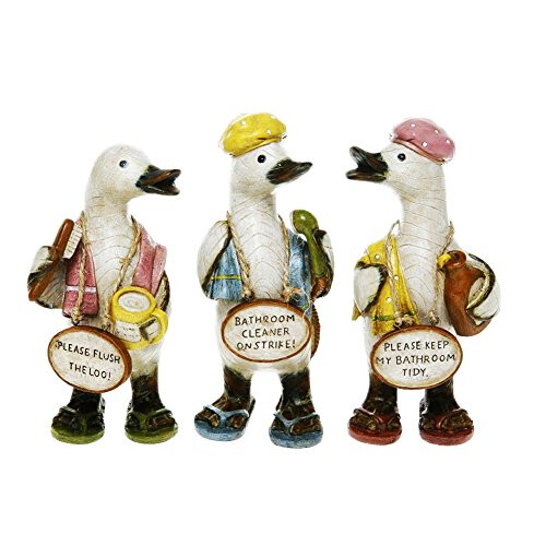 Davids Ducks Complete Set of 3 Bathroom Rules Gossiping Duck Ornaments ...