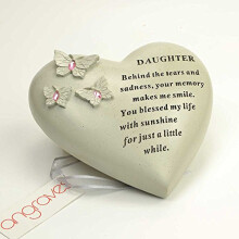 Angraves Special Daughter Butterfly Gem Heart Graveside Memorial Ornament Plaque
