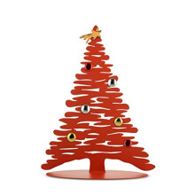 Alessi Christmas Ornament, Steel, Red, 35.5 x 14 x 45 cm