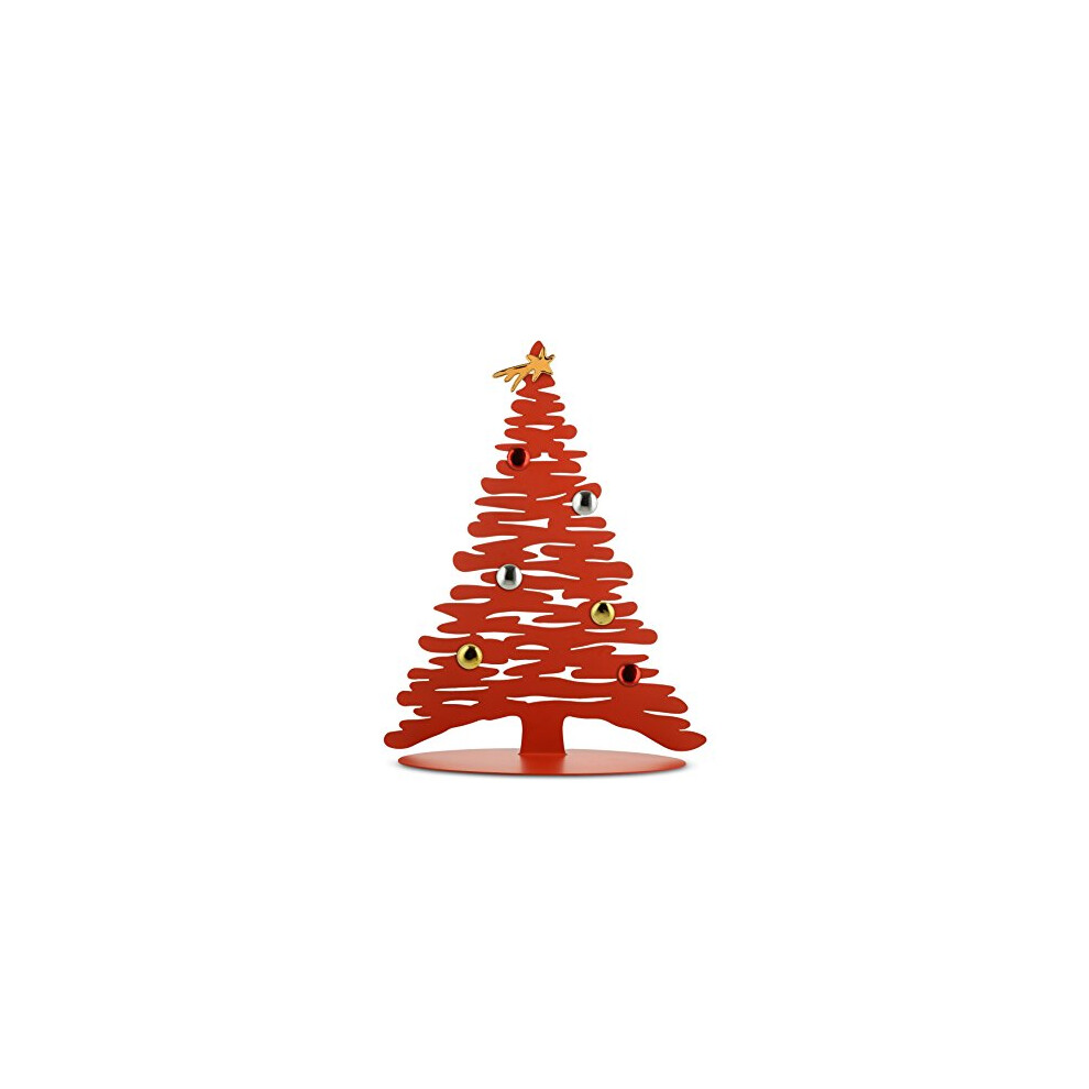 Alessi Christmas Ornament, Steel, Red, 35.5 x 14 x 45 cm