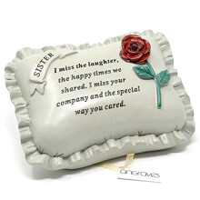 Angraves Special Sister With Rose Pillow Graveside Ornament Memorial Plaque