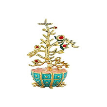 Alessi L'Albero Del Bene Mj16 17-Design Home Ornament in Porcelain and Gold-Coloured Resin, Hand-Decorated, Multicolor, One Size