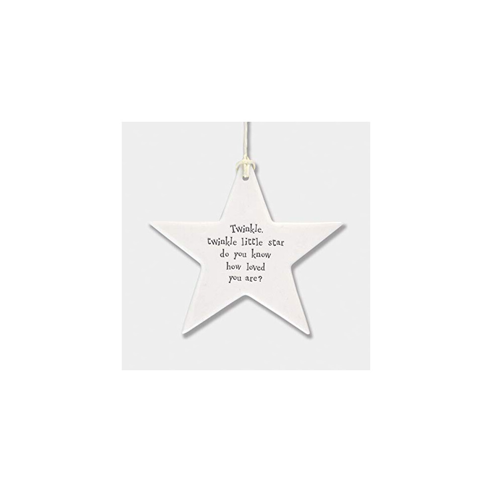 East of India Porcelain Hanging Star Home Wall Decor Twinkle Twinkle Little Star, Do You Know How Loved You Are?