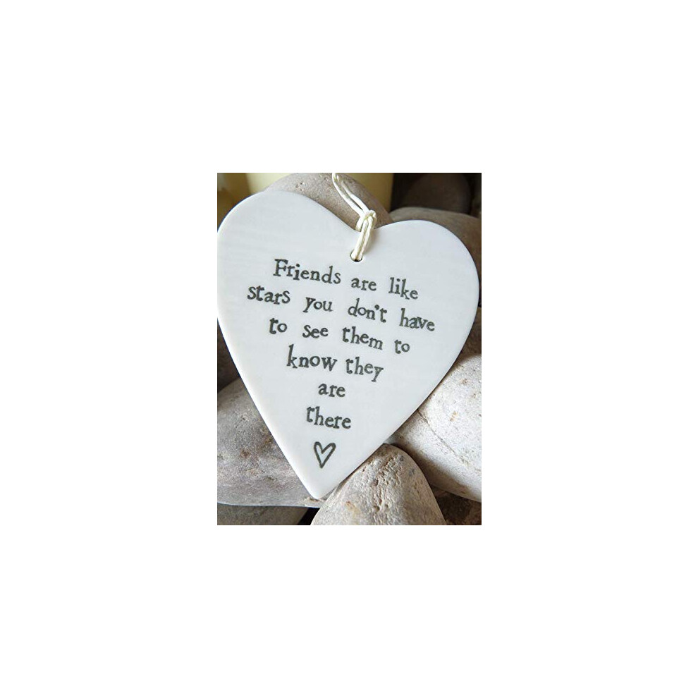 New Ceramic Hanging Heart - Friends are like Stars, Wedding