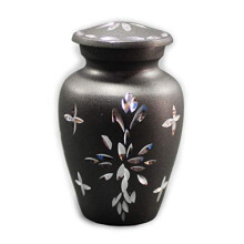 ESPLANADE Cremation Urn Memorials Container Jar Pot | Metal Keepsake Urns | Burial Urn | Memorials Keepsake urn (Grey Etched)