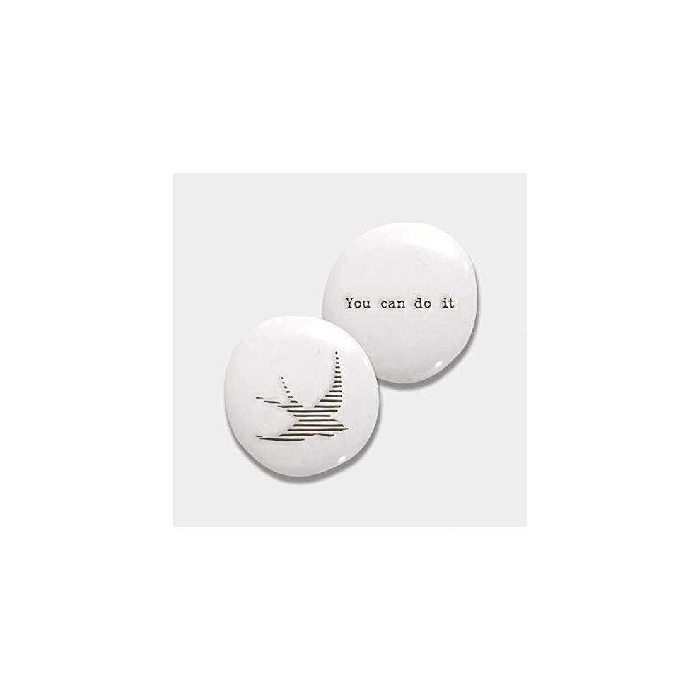 East Of India East Of India: Sentimental Porcelain Pebble - You Can Do It