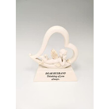 Husband memorial remembrance Heart Cherub Ornament