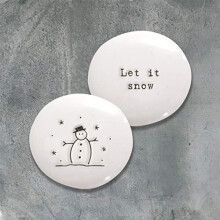 East of India: Sentimental Porcelain Pebble - Let It Snow