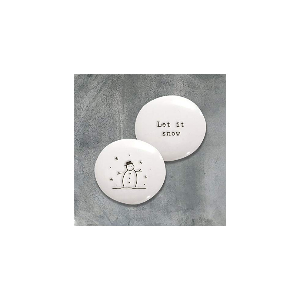 East Of India East Of India: Sentimental Porcelain Pebble - Let It Snow