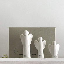 East of India Set of 3 Porcelain Angels - Christmas Keepsake