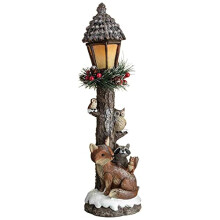 EEMKAY? New Charming Design Light Up Woodland Lamp Post Delightful Christmas Decor N-21