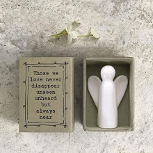 East of India Porcelain Matchbox Angel, Those We Love Don't Disappear Sentimental Words, Family Keepsake Gift, Porcelain Keepsake, Thinking of You