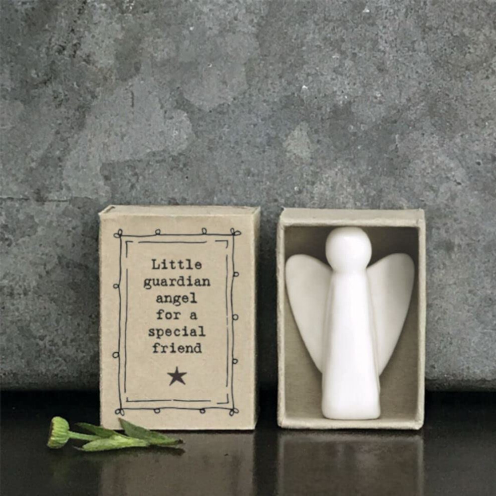 East Of India Porcelain Matchbox Angel For Special Friend, Friendship Gift, Porcelain Keepsake Gift, Birthday Gift, Porcelain Home Gift For Friends