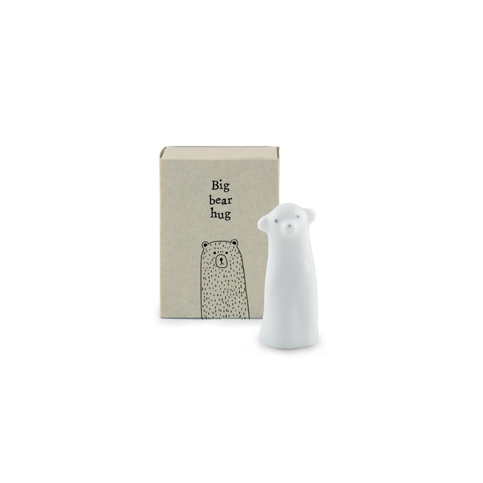 East Of India Mini Porcelain Matchbox - Big Bear Hug: Adorable Keepsake Gift, Charming Porcelain Box With Heartwarming Message, Perfect For Expressing