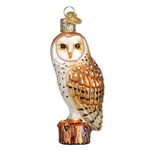 Kerstversieringen uit de oude wereld: uilen, glasgeblazen ornamenten voor de kerstboom, 3 x 3, kerkuil