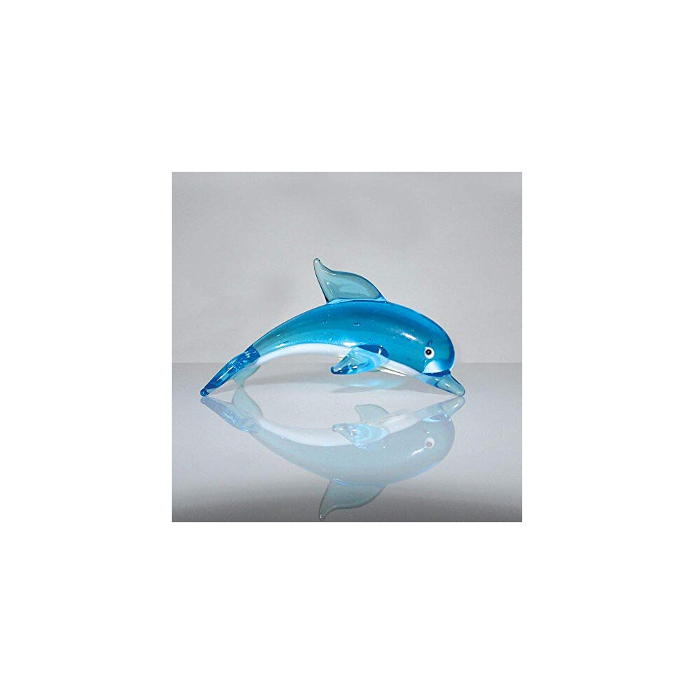 Widdop Objets dArt Miniature Glass Ornament Boxed - Blue Dolphin
