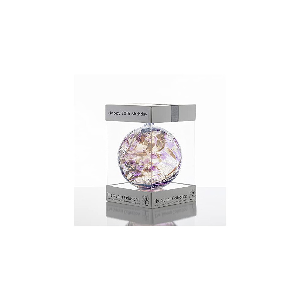 Sienna-Glass Happy 18Th Birthday Gift - 10Cm Friendship Ball Pearl