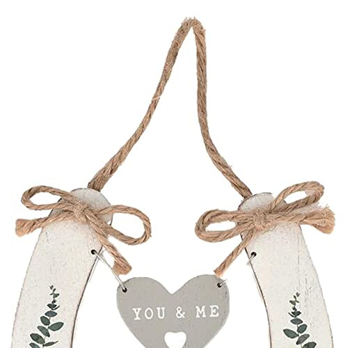 WIDDOP and Co. 'Just Married' Wedding Horseshoe White with Hanging Heart 2