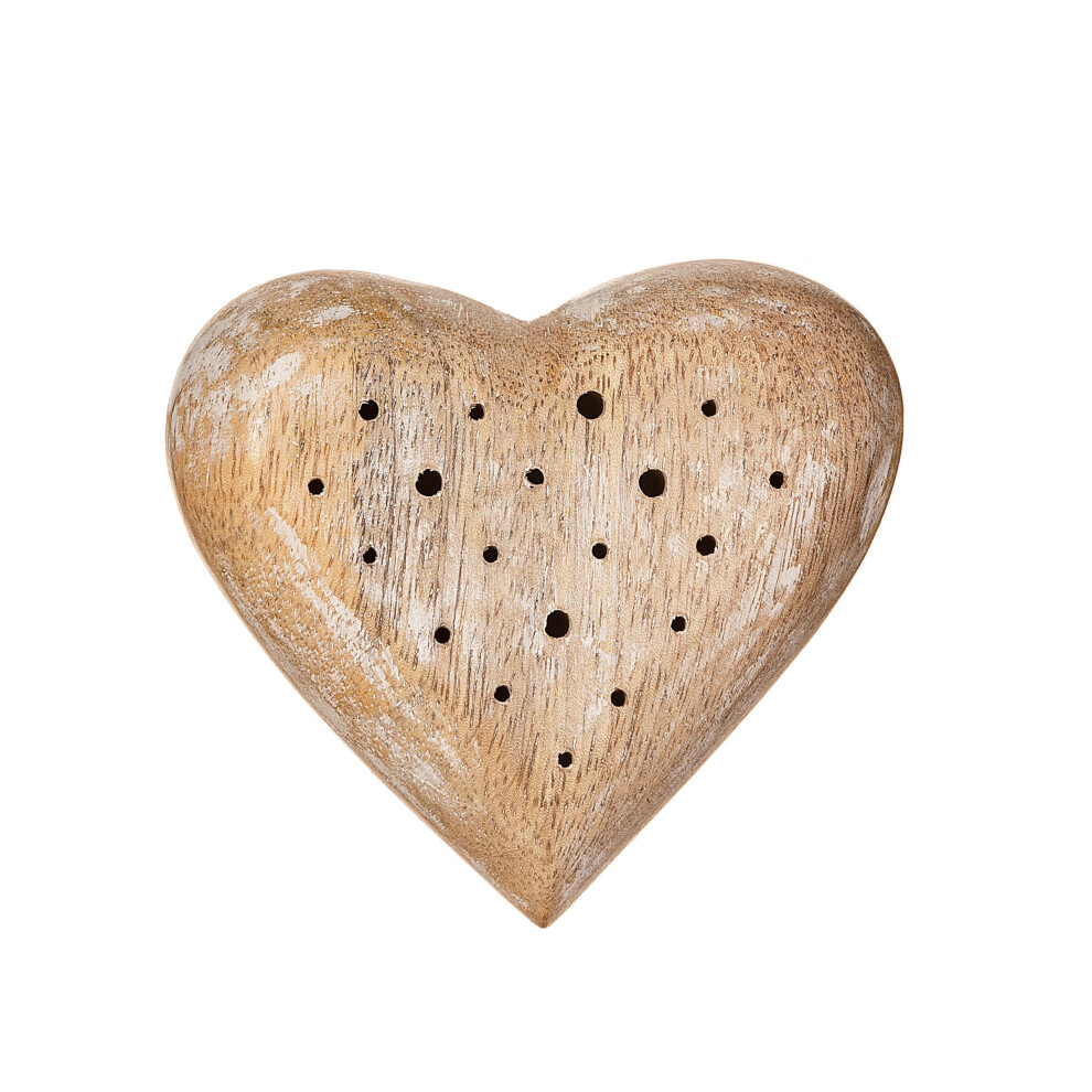 Sass & Belle Mango Wood Heart Dried Flower Holder Block