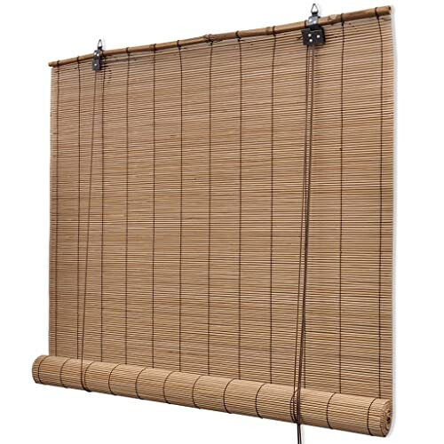 VidaXL vidaXL Roller Blinds 140x160cm Brown Bamboo Daynight Window Sunscreen Drape