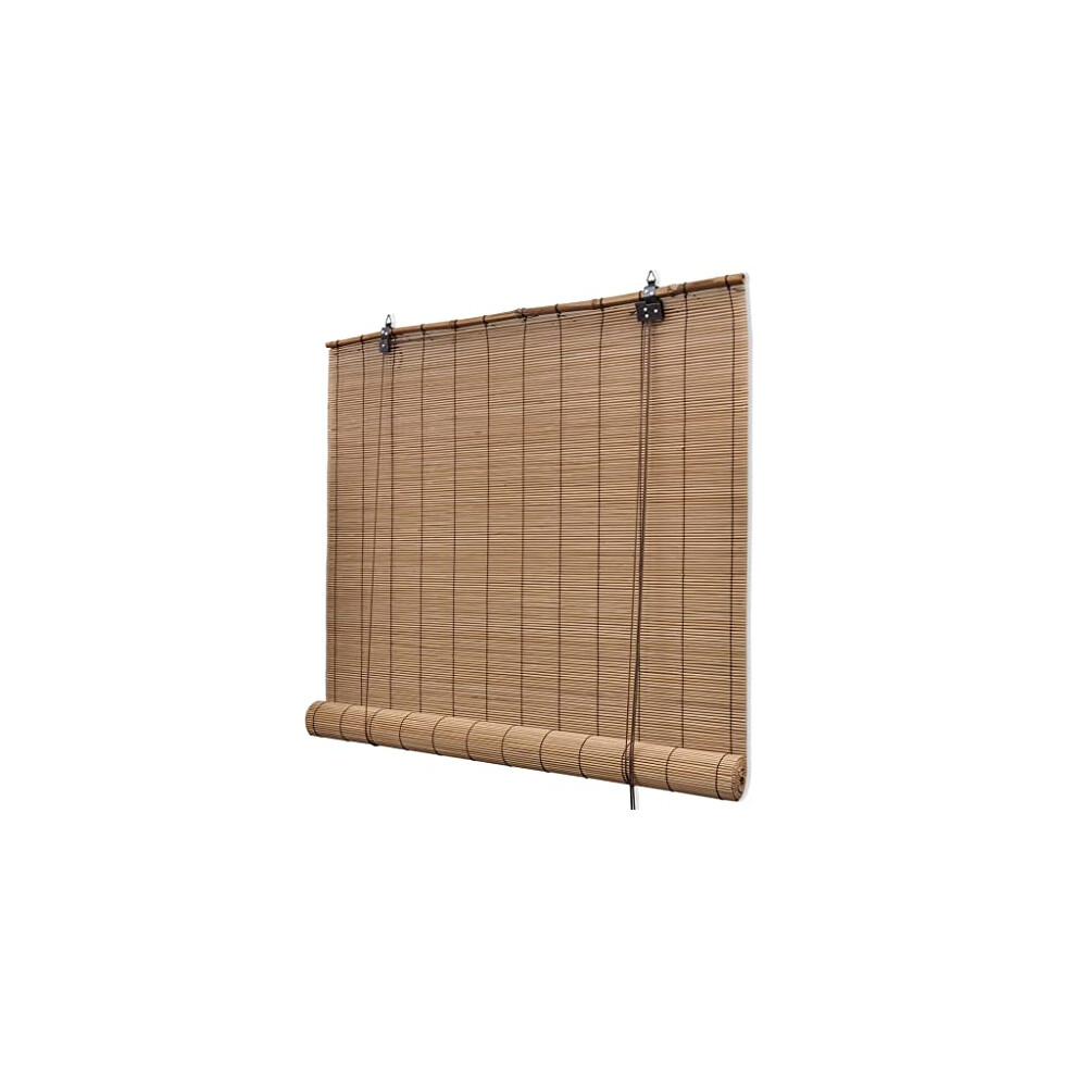 Vidaxl Roller Blinds 140X160cm Bamboo Daynight Window Sunscreen Drape Brown