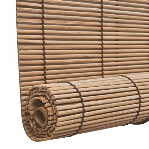 Tidyard Bamboo Roller Blinds for Bedroom Living Room Brown/Natural 1