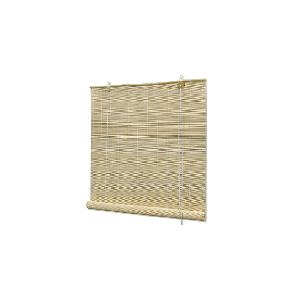 vidaXL Roller Blind Blackout Window Shade for Bedroom Door Water Resistant Shower Curtain Bathroom Room Divider Bamboo 80x220 cm Natural