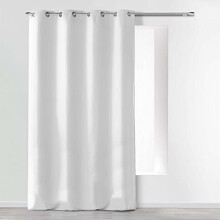 douceur dint?rieur Absolu ABSOLU Polyester Plain Microfiber Eyelet Curtain 140 x 260 cm, White,