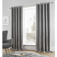 Catherine Lansfield Sherpa Curtains 66x54 Inch Grey