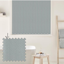 Vertical Blinds - Made to Measure - 89mm - Complete Blind - Feather Weave Fabric- MIST (Up To 240cm(2400mm), Up To 130cm(1300mm))