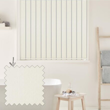 Vertical Blinds - Made to Measure - 89mm - Complete Blind - Feather Weave Fabric- CREAM (Up To 300cm(3000mm), Up To 300cm(3000mm))