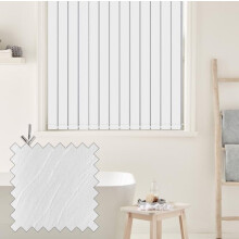 Vertical Blinds - Made to Measure - 89mm - Complete Blind - Pacific Fabric- WHITE (Up To 150cm(1500mm), Up To 130cm(1300mm))