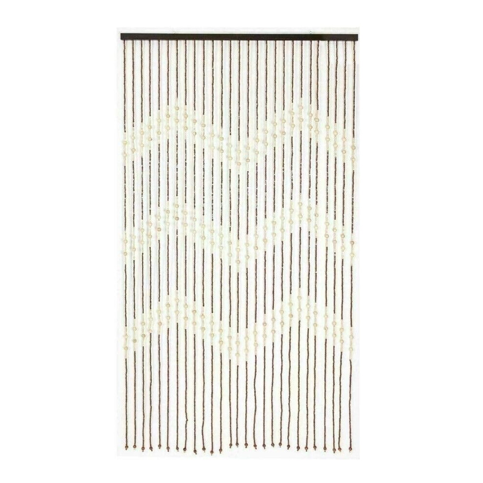 ReTaaj Bamboo Wooden Beaded Door Curtains Room Divider Beads Window Decorations Penal Summer Blind Fly Curtain Screen Hook 180cm x 90cm